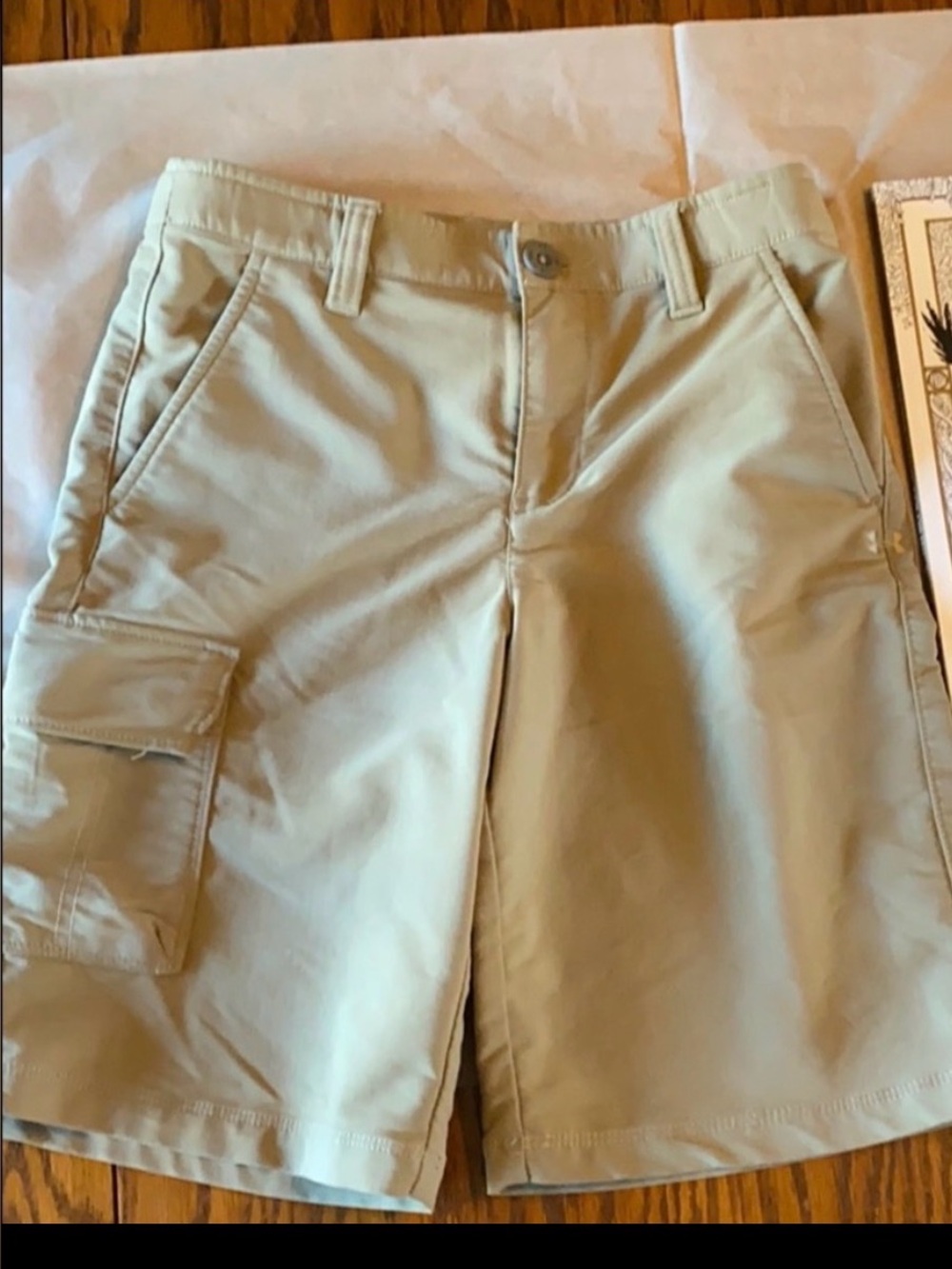 Under Armou khaki shorts size youth medium